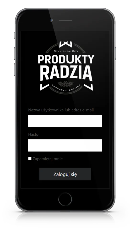 Aplikacja palety - logowanie